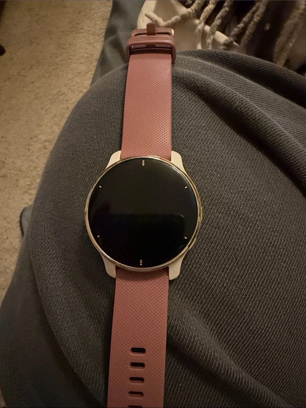 garmin Gold Case Smartwatch with Rose Pink Silicone Band